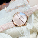 Michael Kors Jayne Three Hand Rose Gold Dial Pink Leather Strap Watch For Women - MK7130 Authentic Buy Shop Now