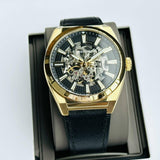 Fossil Everett Automatic Skeleton Black Dial Black Leather Strap Watch for Men - ME3208 Authentic Buy Shop Now