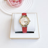 Guess Trend Dragon Gold Dial Red Leather Strap Watch For Women - GW0646L1 Authentic Buy Shop Now