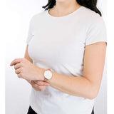Daniel Wellington Petite Melrose White Dial Rose Gold Mesh Strap Watch For Women - DW00100305 Authentic Buy Shop Now