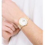 Daniel Wellington Iconic Link White Dial Gold Steel Strap Watch For Men - DW00100343 Authentic Buy Shop Now