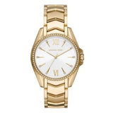 Michael Kors Whitney Three-Hand White Dial Gold Steel Strap Watch For Women - MK6693 Authentic Buy Shop Now