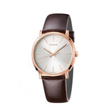 Calvin Klein Posh Silver Dial Brown Leather Strap Watch for Men - K8Q316G6 Authentic Buy Shop Now