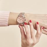 Michael Kors Lexington Chronograph Rose Gold Dial Two Tone Steel Strap Watch For Women - MK7219 Authentic Buy Shop Now