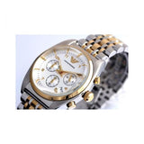 Emporio Armani Classic Chronograph White Dial Two Tone Steel Strap Watch For Men - AR0396 Authentic Buy Shop Now