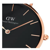 Daniel Wellington Classic Petite Reading Black Dial Black Leather Strap Watch For Women - DW00100167 Authentic Buy Shop Now