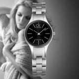 Calvin Klein Simplicity Black Dial Silver Steel Strap Watch for Women - K4323130 Authentic Buy Shop Now