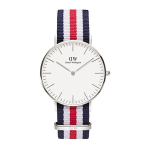 Daniel Wellington Classic Canterbury White Dial Two Tone NATO Strap Watch For Women - DW00100051 Authentic Buy Shop Now