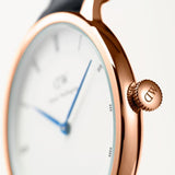 Daniel Wellington Dapper York White Dial Brown Leather Strap Watch For Women - DW00100093 Authentic Buy Shop Now