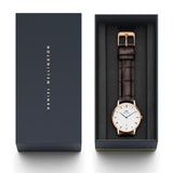 Daniel Wellington Dapper York White Dial Brown Leather Strap Watch For Women - DW00100093 Authentic Buy Shop Now
