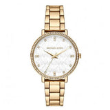 Michael Kors Pyper Three Hand White Dial Gold Steel Strap Watch For Women - MK4666 Authentic Buy Shop Now
