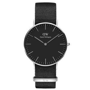 Daniel Wellington Classic Cornwall Quartz Black Dial Black Nylon Strap Watch For Women - DW00100151 Authentic Buy Shop Now