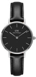 Daniel Wellington Classic Petite Sheffield Black Dial Black Leather Strap Watch For Women - DW00100236 Authentic Buy Shop Now