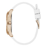 Guess Crush Crystals Gold Dial White Rubber Strap Watch for Women - W1223L3 Authentic Buy Shop Now