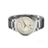 Emporio Armani Classic Quartz White Dial Silver Steel Strap Watch For Men - AR2430 Authentic Buy Shop Now