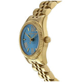 Michael Kors Lexington Quartz Blue Dial Gold Steel Strap Watch For Women - MK3271 Authentic Buy Shop Now