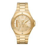 Michael Kors Lennox Three-Hand Quartz Gold Dial Gold Steel Strap Watch For Men - MK8939 Authentic Buy Shop Now