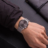 Calvin Klein Minimal Grey Dial Silver Mesh Bracelet Watch for Men - K3M211Y3 Authentic Buy Shop Now