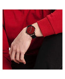 Calvin Klein Even Maroon Dial Black Leather Strap Watch for Men - K7B214CP Authentic Buy Shop Now