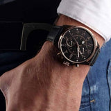 Tommy Hilfiger Dean Chronograph Quartz Black Dial Black Leather Strap Watch for Men - 1791273 Authentic Buy Shop Now