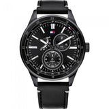 Tommy Hilfiger Austin Black Dial Black Leather Strap Watch for Men - 1791638 Authentic Buy Shop Now