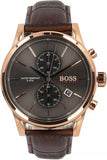 Hugo Boss Jet Grey Dial Brown Leather Strap Watch for Men - 1513281 Authentic Buy Shop Now