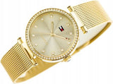 Tommy Hilfiger Lynn Quartz Gold Dial Gold Mesh Bracelet Watch For Women - 1781864 Authentic Buy Shop Now
