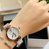 Emporio Armani Arianna White Mother of Pearl Dial Rose Gold Steel Strap Watch For Women - AR11236 Authentic Buy Shop Now