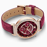 Swarovski Spring Flower Chronograph Red Dial Red Leather Strap Watch for Women - 5598689 Authentic Buy Shop Now
