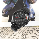 Tommy Hilfiger Mason Chronograph Black Dial Black Steel Strap Watch For Men - 1791935 Authentic Buy Shop Now