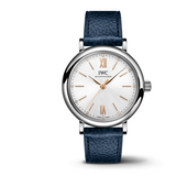 IWC Portofino Automatic Silver Dial Blue Leather Strap Watch for Women - IW357411 Authentic Buy Shop Now