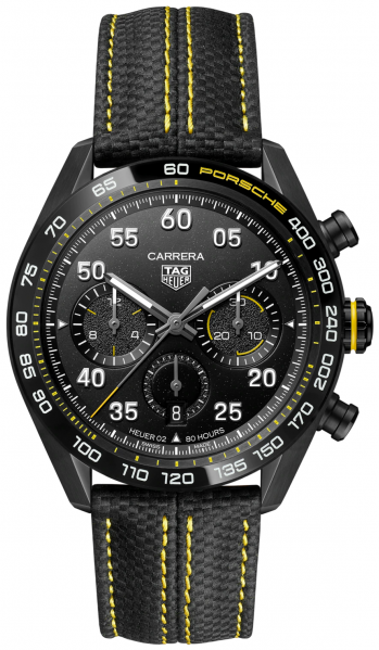Tag Heuer Carrera x Porsche Automatic Chronograph Black Dial Black Nylon Strap Watch for Men - CBN2A1H.FC6512 Authentic Buy Shop Now
