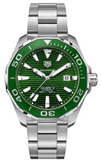 Tag Heuer Aquaracer Calibre 5 Green Dial Silver Steel Strap Watch for Men - WAY201S.BA0927 Authentic Buy Shop Now