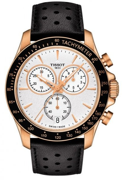 Tissot V8 Quartz Chronograph White Dial Black Rubber Strap Watch For Men - T106.417.36.031.00 Authentic Buy Shop Now