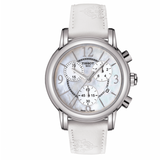 Tissot Dressport Chronograph Mother of Pearl Dial White Leather Strap Watch for Women - T050.217.17.117.00 Authentic Buy Shop Now