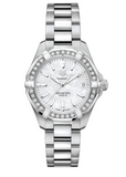 Tag Heuer Aquaracer Diamonds Mother of Pearl Dial Silver Steel Strap Watch for Women - WBD1313.BA0740 Authentic Buy Shop Now