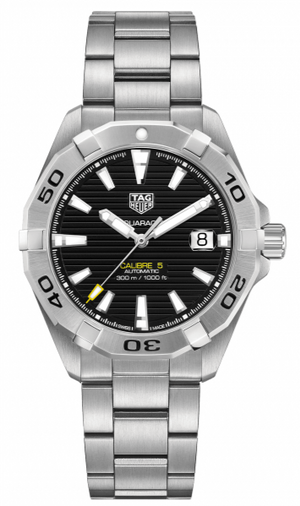Tag Heuer Aquaracer Automatic Caliber 5 Black Dial Silver Steel Strap Watch for Men - WBD2110.BA0928 Authentic Buy Shop Now