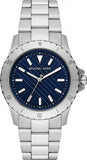 Michael Kors Everest Three-Hand Blue Dial Silver Steel Strap Watch For Men - MK9079 Authentic Buy Shop Now