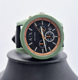 Armani Exchange Outerbanks Chronograph Black Dial Black Silicone Strap Watch For Men - AX1348 Authentic Buy Shop Now