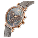 Swarovski Passage Chrono Grey Dial Grey Leather Strap Watch for Women - 5580348 Authentic Buy Shop Now