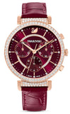 Swarovski Passage Chrono Red Dial Red Leather Strap Watch for Women - 5580345 Authentic Buy Shop Now