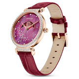 Swarovski Passage Moon Phase Red Dial Red Leather Strap Watch for Women - 5613323 Authentic Buy Shop Now