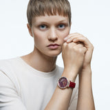 Swarovski Passage Moon Phase Red Dial Red Leather Strap Watch for Women - 5613323 Authentic Buy Shop Now