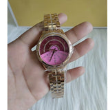 Michael Kors Lauryn Pink Dial Rose Gold Steel Strap Watch for Women - MK3722 Authentic Buy Shop Now