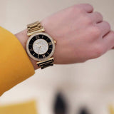 Michael Kors Catlin Black Dial Gold Steel Strap Watch for Women - MK3338 Authentic Buy Shop Now