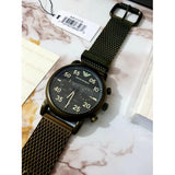 Emporio Armani Luigi Quartz Chronograph Black Dial Green Mesh Bracelet Watch For Men - AR11115 Authentic Buy Shop Now