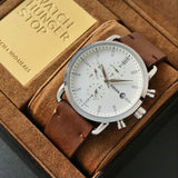 Fossil The Commuter White Dial Brown Leather Strap Watch for Men - FS5402 Authentic Buy Shop Now