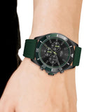 Lacoste Tiebreaker Chronograph Black Dial Green Silicon Strap Watch for Men - 2011153 Authentic Buy Shop Now