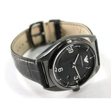 Emporio Armani Franco Black Dial Black Leather Strap Watch For Men - AR0368 Authentic Buy Shop Now