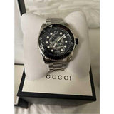 Gucci Dive Snake Black Dial Silver Steel Strap Watch For Men - YA136218 Authentic Buy Shop Now